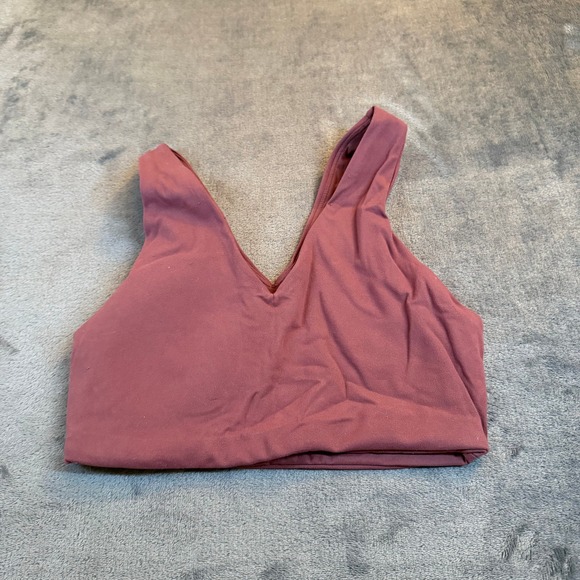 Gymshark Other - Gymshark Seamless Sports Bra Mauve Pink V Neck Womens Small Workout Athleisure
